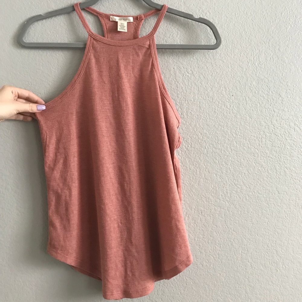 Peach flowey halter top